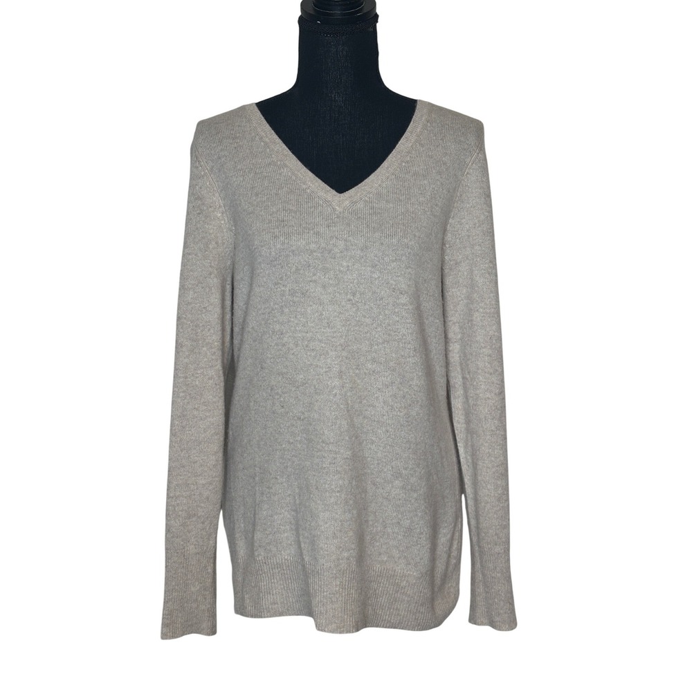 Alex Marie 100% Cashmere V-Neck Long Sleeve Knit Sweater Size Large